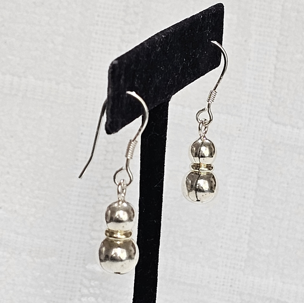 Silpada 925 Silver Double Ball Bead Drop Earrings - Picture 3 of 8